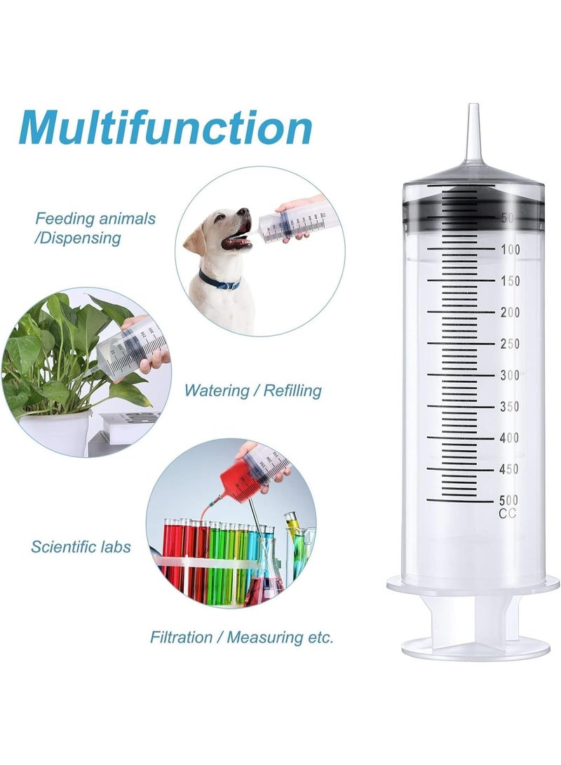 YelaJoy 2 Pcs Large Plastic Syringe with Tube 2 Pieces 40 Inch Handy Plastic Tubing and 2 Pieces Connections for Scientific Lab, Glue Dispensing, Watering, Refilling, Feeding and Measuring - Image 2